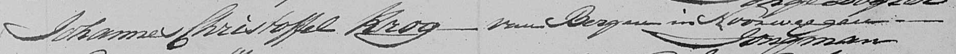 marriage record Johannes Christoffel Krog